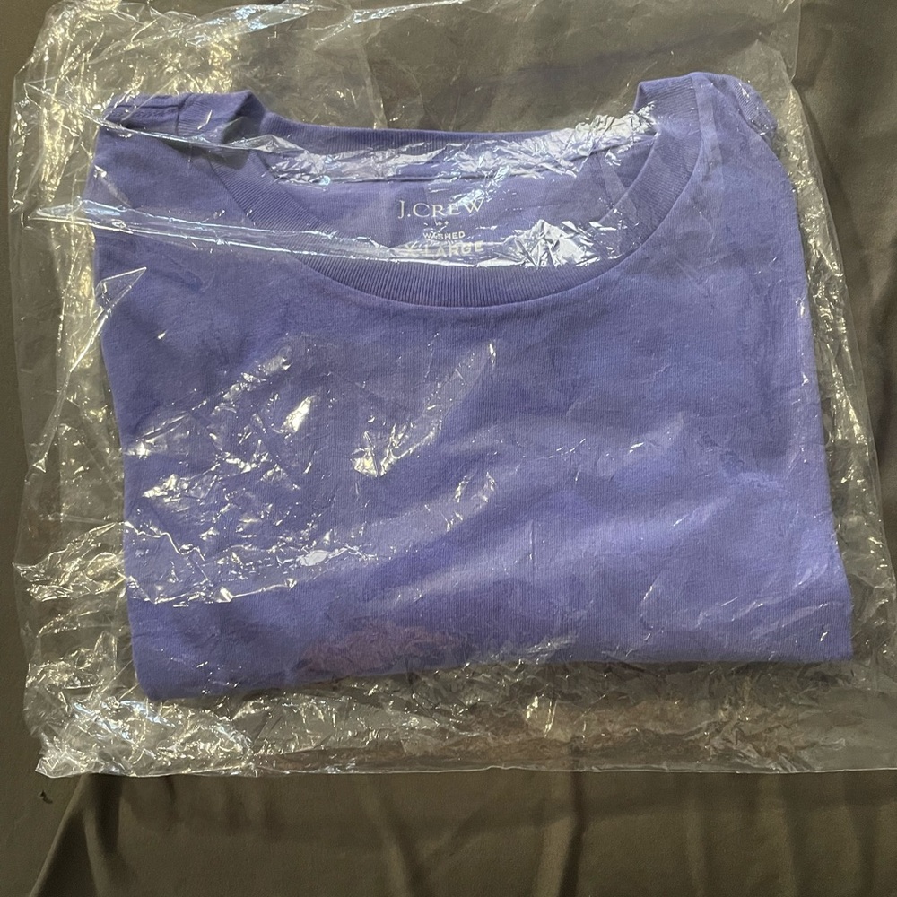 New mens JCrew purple cotton casual shirt sleeve crew neck tee Xl - Picture 4 of 6